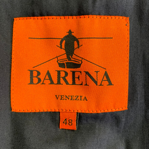BARENA Taille 38 Blazer en laine mélangée bleu marine à revers crantés