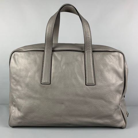 CALVIN KLEIN COLLECTION Grey Leather Travel Bag
