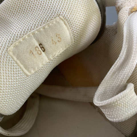 ACNE STUDIOS Size 10 White Cream Distressed Suede Lace Sneakers
