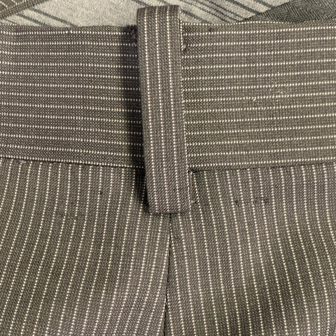 CALVIN KLEIN Size 46 Black White Pinstripe Wool Single Breasted Suit