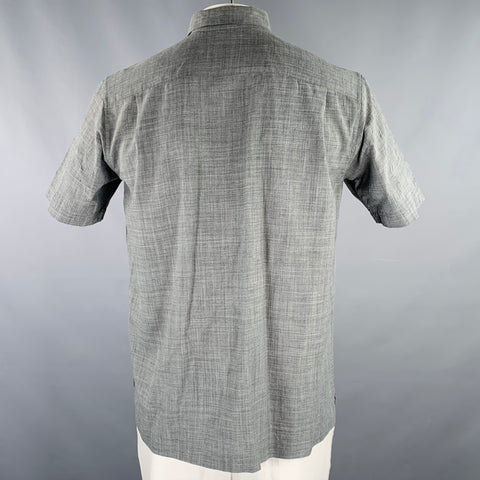 ISSEY MIYAKE Size L Grey Heather Polyester Linen Short Sleeve Shirt