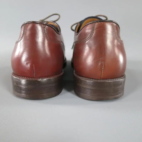 BRUNELLO CUCINELLI Size 8 Brown Leather Cap-toe Lace Up BRUNELLO CUCINELLI
