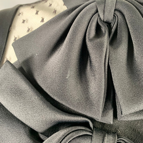 GIVENCHY Size S Black Lace Bows Long Sleeve Dress