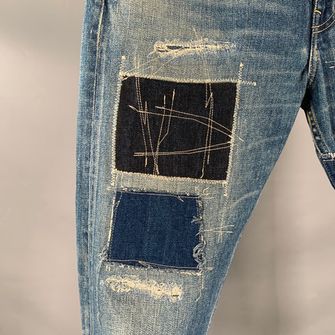 JUNYA WATANABE Size S Blue Navy Patchwork Cotton Selvedge Jeans