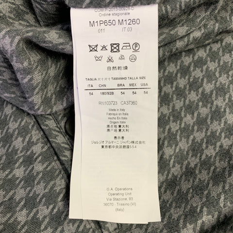 EMPORIO ARMANI Size 38 Grey Light Grey Houndstooth Virgin Wool Dress Pants