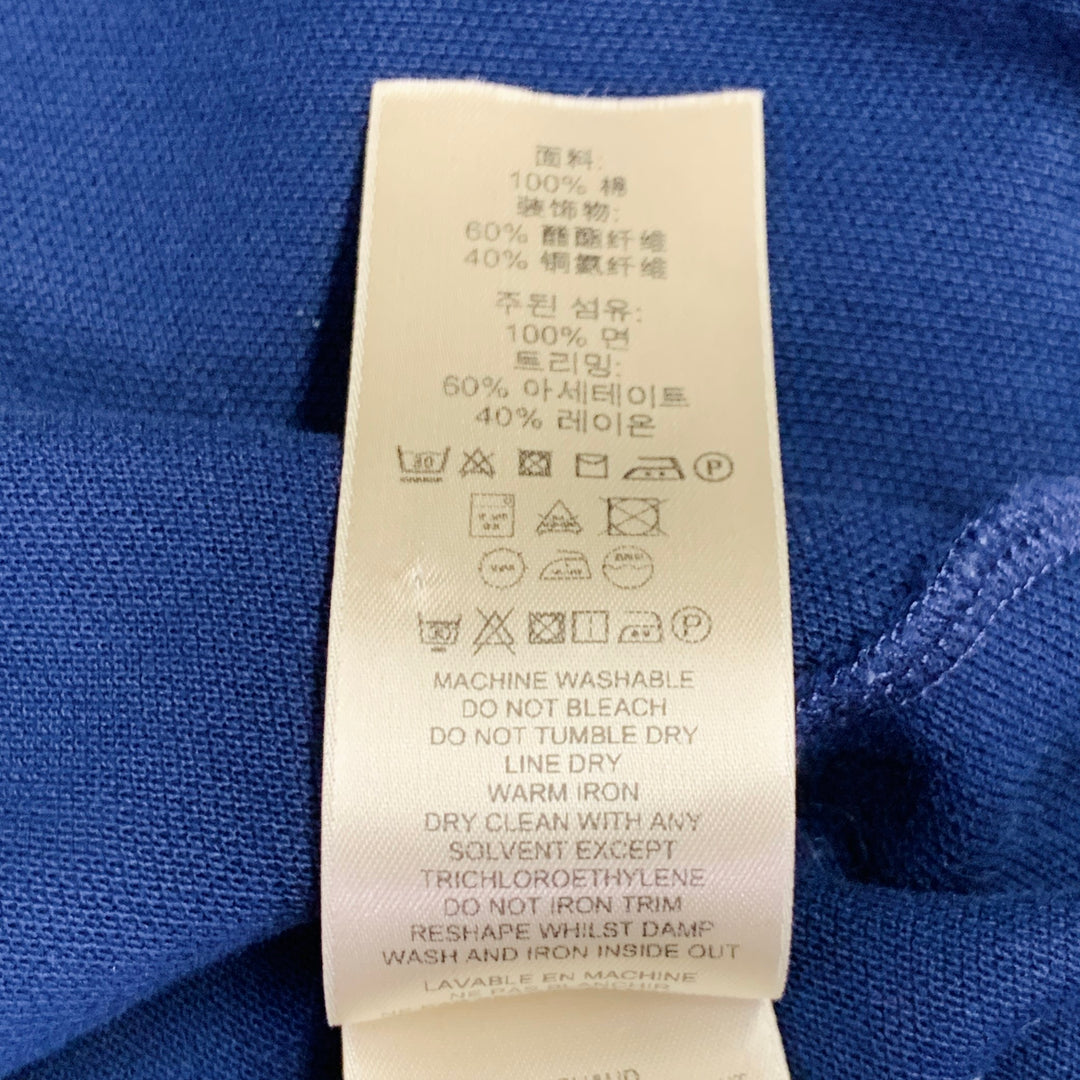 BURBERRY LONDON Size M Blue Olive Contrast Trim Cotton Pique Half Placket Polo