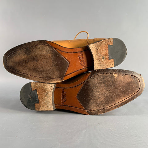 ALLEN EDMONDS Size 7 Tan Perforated Leather Oxford Lace Up Shoes
