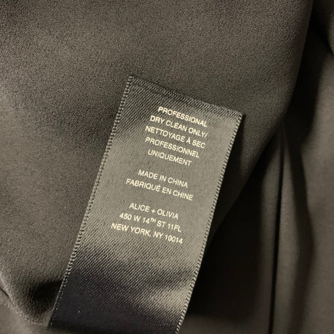 ALICE + OLIVIA Size L Black Polyeser Lurex Back Zip Long Dress