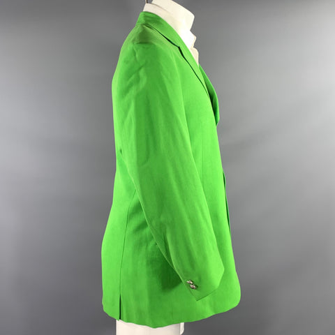 VERSACE CLASSIC SS1996 Chest Size 40 Green Silk Notch Lapel Sport Coat