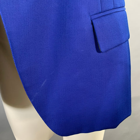 HAIDER ACKERMANN Size 40 Royal Blue Wool Open Front Notch Lapel Sport Coat