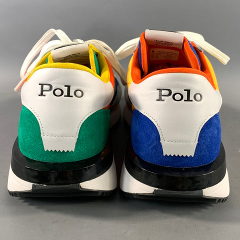 POLO by RALPH LAUREN Size 10.5 White Multi-Color TRAIN 89 PP-SK-LTL Sneakers
