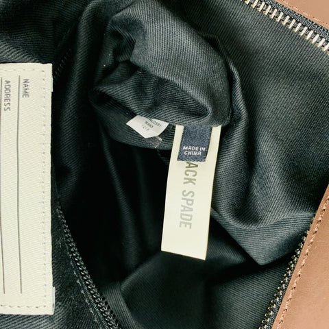 JACK SPADE Brown Black Two Tone Leather Tote Bags