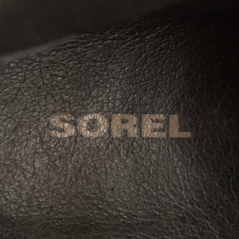 SOREL Size 7.5 Black Taupe Canvas Mixed Materials Wedge Boots