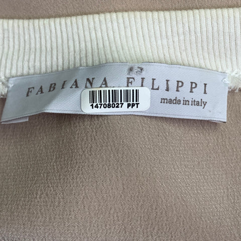 FABIANA FILIPPI Size S Beige Cream Cotton Blend Color Block Layered Sleeveless Casual Top