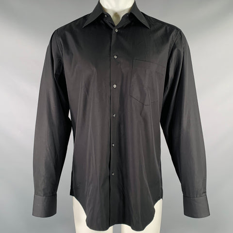 HUGO BOSS Size M Black Cotton Button Up Long Sleeve Shirt