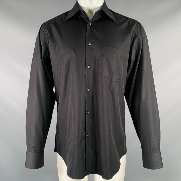 HUGO BOSS Size M Black Cotton Button Up Long Sleeve Shirt