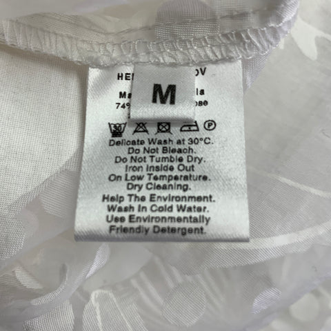 HENRIK VIBSKOV Size M White See Through Viscose Blend Dots Dress