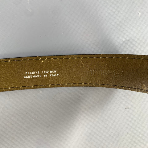 TARDINI Size 38 Black Crackled Leather Belt