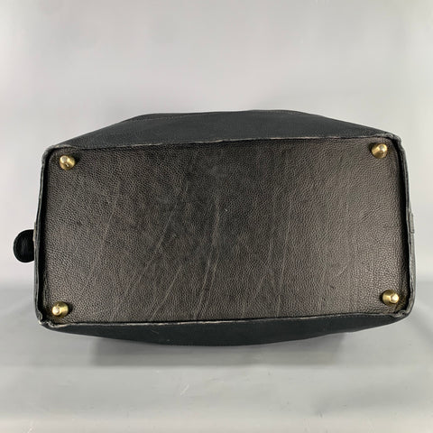 BARNEYS NEW YORK Size One Size Black Gold Crackled Leather Duffle Bags