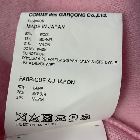 COMME des GARCONS HOMME PLUS 2022 Size M Pink Wool Mohair Crew Neck Sweater