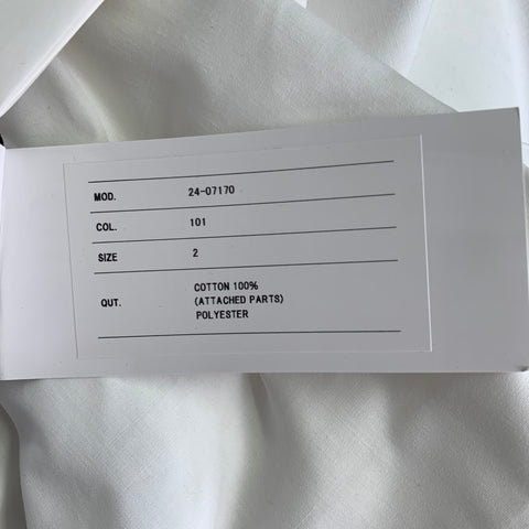 SACAI Size M White Polyester Cotton Midi Shirt Dress