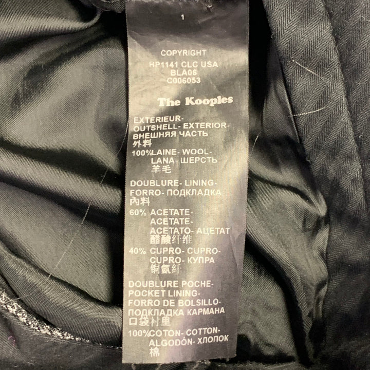 THE KOOPLES Size 30 Black Charcoal Houndstooth Wool Side Tabs Dress Pants