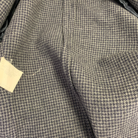 MICHAEL KORS Size 8 Grey Navy Houndstooth Virgin Wool Cashmere Jacket