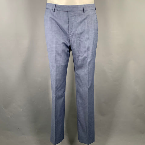 PAUL SMITH Costume Homme Taille 40R Laine Bleue Revers Crantés