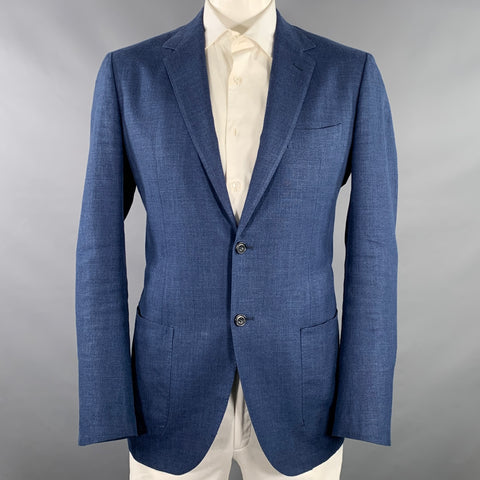 SARTORIO Veste de sport croisée en mélange de soie bleue, taille 44