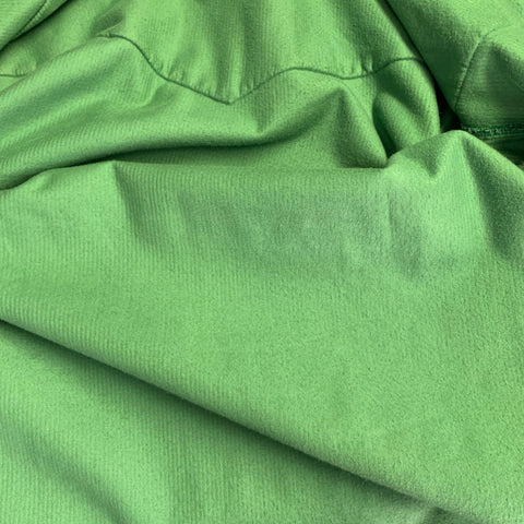 BALMAIN Size L Green Corduroy Cotton Distressed Western Long Sleeve Shirt
