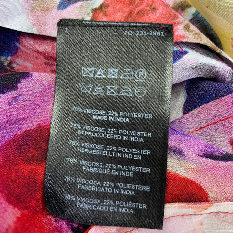 DRIES VAN NOTEN Size 2 Multi-Color Viscose Blend Floral One Shoulder Dress