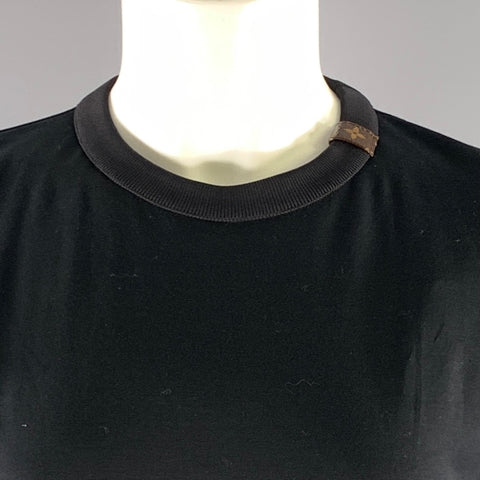 LOUIS VUITTON Size M Black Cotton Knee-Length Dress