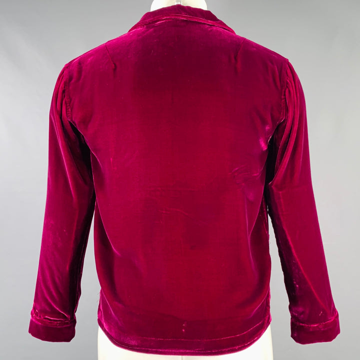 DRIES VAN NOTEN Size 38 Purple Fuchsia Velvet Long Sleeve Shirt