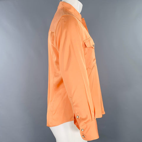 DRIES VAN NOTEN Size 36 Orange Western Long Sleeve Shirt