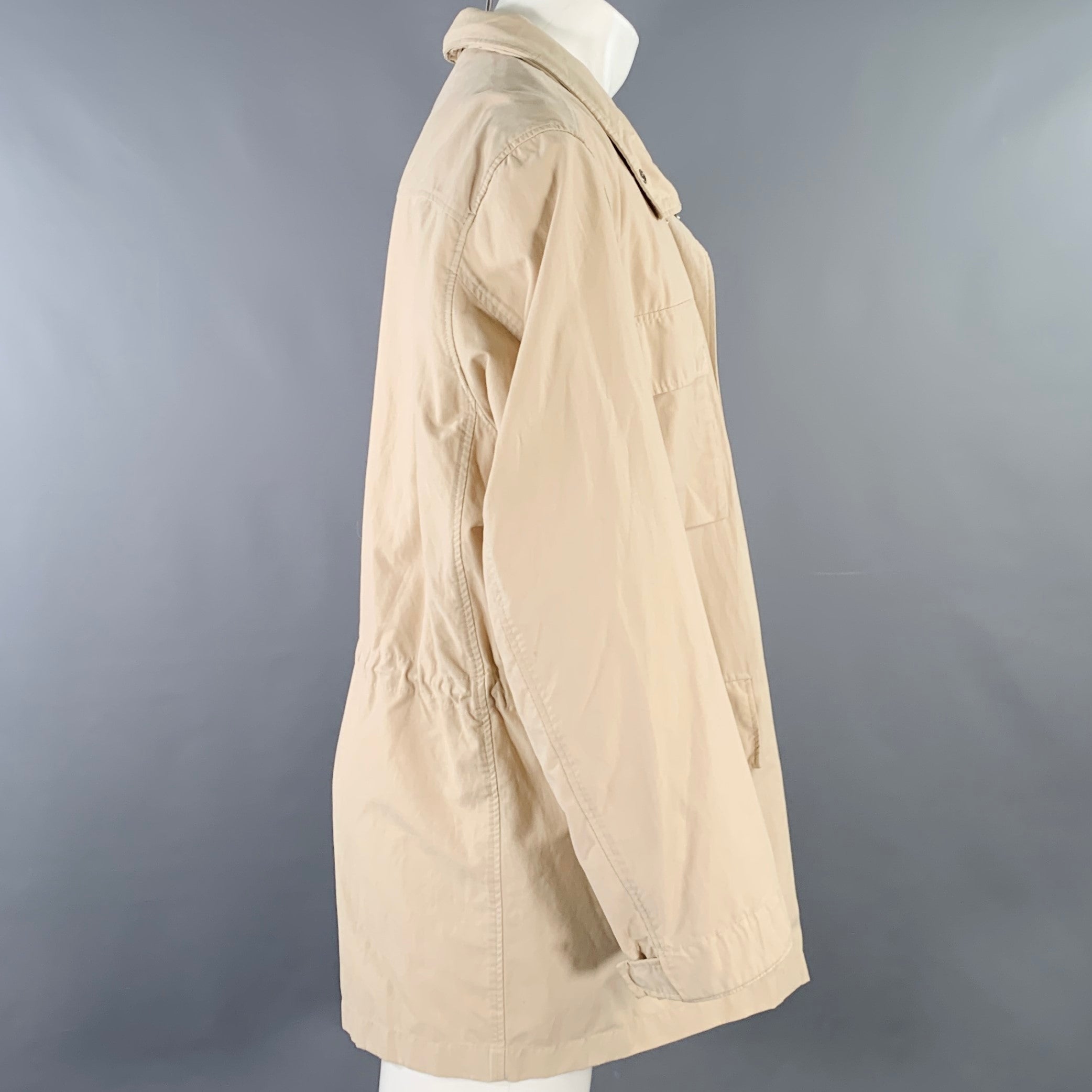 ERMENEGILDO ZEGNA Size M Cream Cotton Blend Field Jacket – Sui