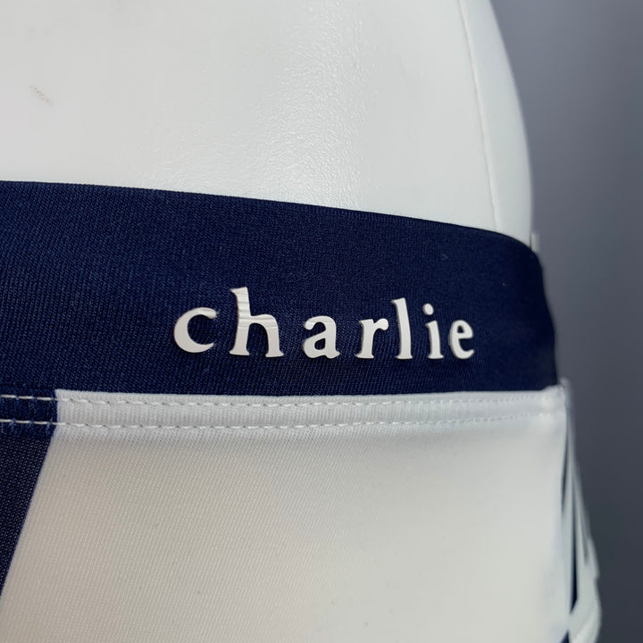 CHARLIE Size S Navy White Red Stripe Nylon Blend Speedo