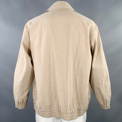 IKIJI Size XL Beige Wool Linen Cotton Blouson Jacket