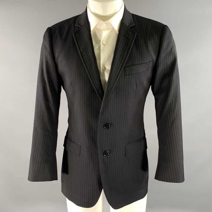 DOLCE & GABBANA Size 36 Black Pinstripe Wool Blend Jacket