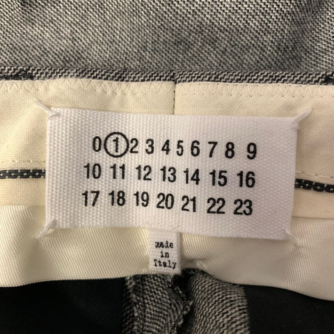 MAISON MARGIELA Size 10 Grey Heathered Wool Deconstructed Dress Pants
