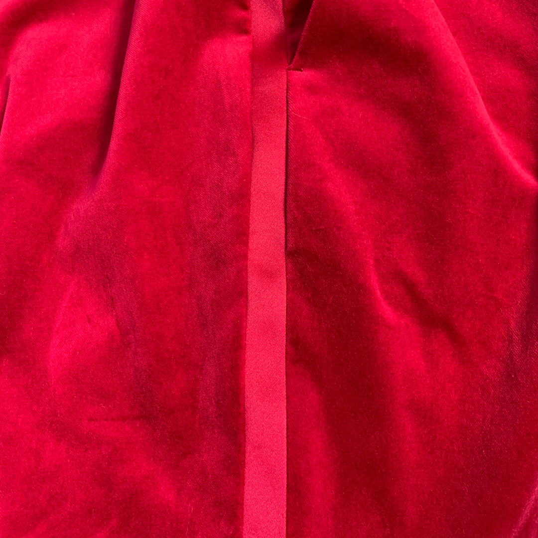 A.L.C. Size 6 Raspberry Red Velvet Peak Lapel Double Breasted Pantsuit