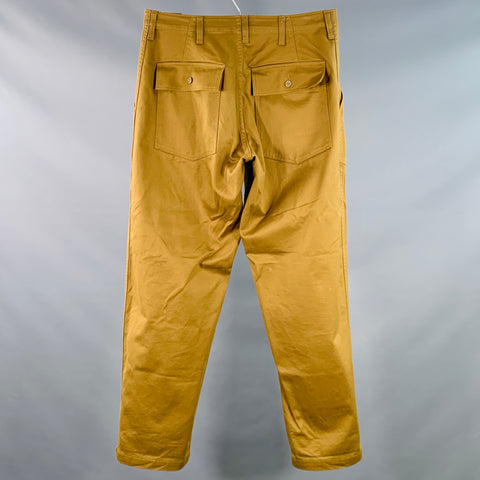 MONITALY Size 34 Tan Cotton Sateen Straight Casual Pants