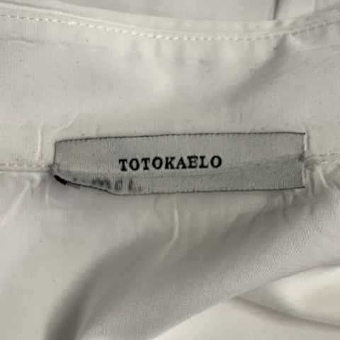 Chemise TOTOKAELO en coton blanc, taille L, col pointu