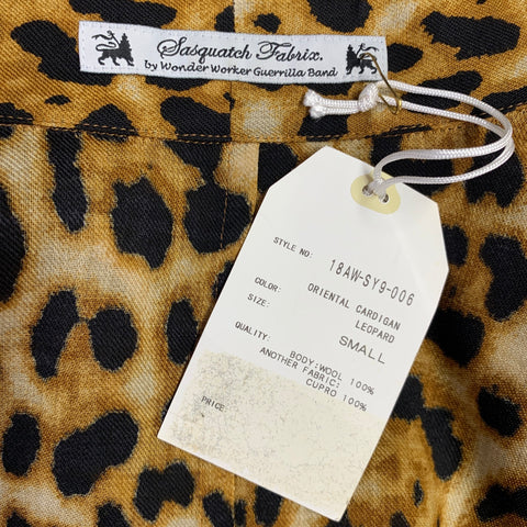 SASQUATCHfabrix Size S Black Beige Animal Print Wool Kimono Long Sleeve Shirt