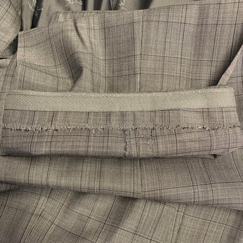 BRIONI Size 42 Regular Grey Black Glenplaid Wool Silk Blend Peak Lapel Suit