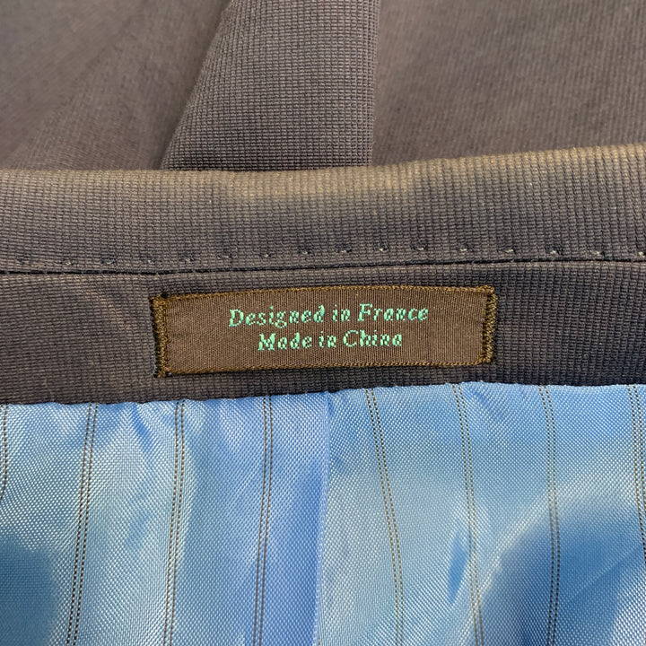 FACONNABLE Size L Navy Cotton Blend Single Breasted Notch Lapel Sport Coat