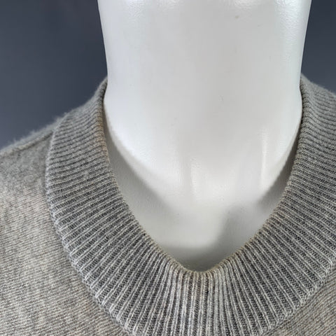 PROENZA SCHOULER Taille XS Gris chiné Mélange Cachemire Col Rond Grandes Poches Pull