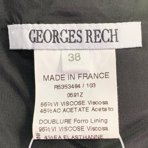 GEORGES RECH Size 2 Black Viscose Blend Dots Strapless Long Dress