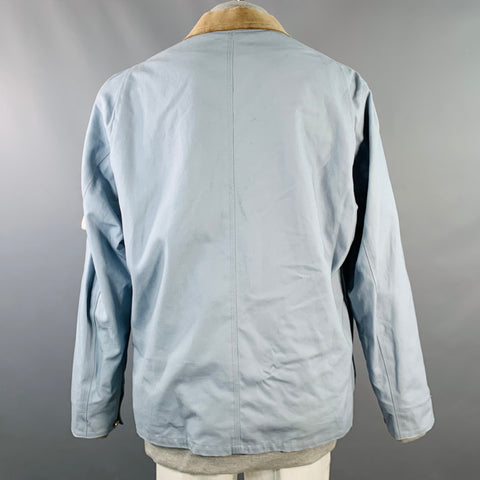 SACAI x CARHARTT Size XL Blue White Brown Oversized Cotton Field Jacket