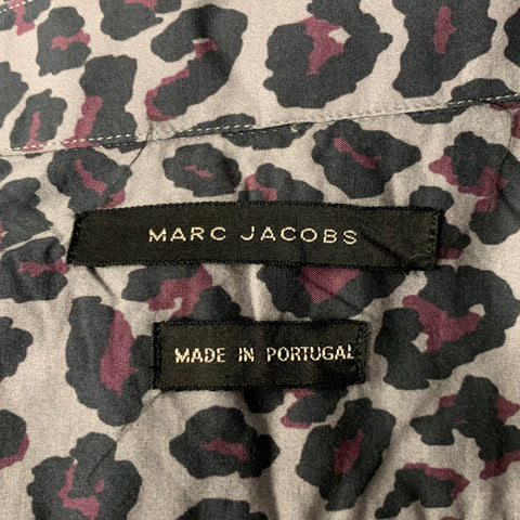 MARC JACOBS Size XS Purple Lavender Leopard Print Cotton Short Sleeve Shirt