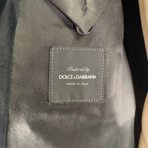 DOLCE & GABBANA TAILORED by Size 46 Black White Sequined Plaid Cotton Robe Coat